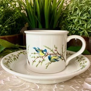 Portmeirion BIRDS OF BRITAIN Mocha Coffee Cup & Saucer Rare 2nds